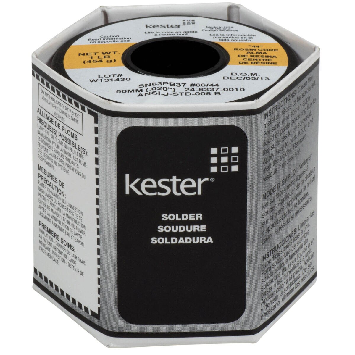Kester 44 Rosin Core Solder 63/37 .020" 1 lb. Spool